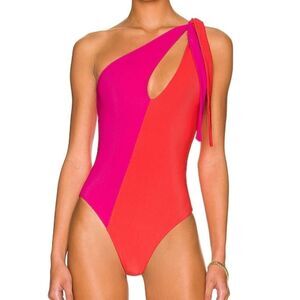 Beach Riot Women's Nia One-Piece Swimsuit Size medium- Magenta Coral